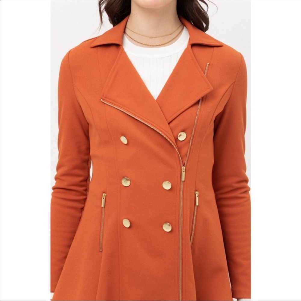 Flared Double Breasted Trench Coat - Picture 5 of 5